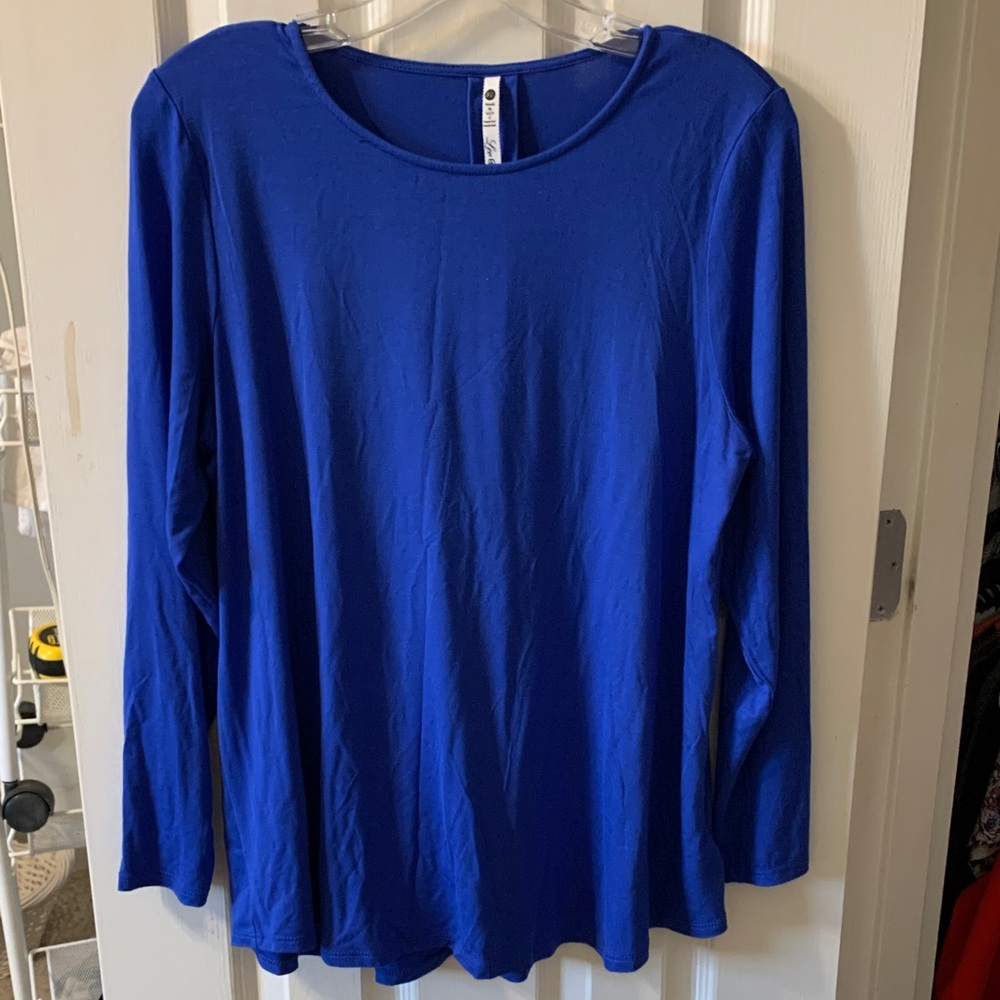 Cobalt Blue Leo & Nicole Long Sleeve Top